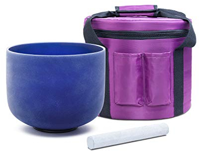 KVKA 20cm Klangschalen, 432Hz A note 8 inch Indigo Chakra Klangschale für Yoga Meditation Sound Healing Entspannung Stressabbau mit Tragetasche