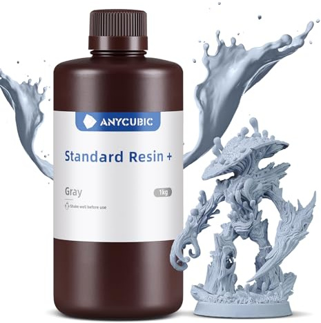 ANYCUBIC Standard Resin Plus 1000g, 3D Drucker Resin, Grau | 405nm LCD SLA Rapid UV Aushärtung Resin, Hochpräzises und schnelles Photopolymer Harz für LCD/DLP/SLA 3D Druck