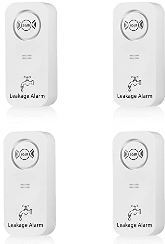 Wassermelder Wasseralarm Leck und Tropfen Alarm 90dB (4Weiß Packungen)
