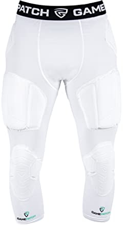 Gamepatch 3/4-Strumpfhose mit vollem Schutz, stoßdämpfende Technologie für Knie, Oberschenkel, Hüfte, Herren, Damen, Kinder, Weiss/opulenter Garten, X-Large