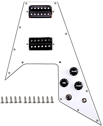 Schlagbrett Gitarre vorverdrahtet Für Flying V Gitarre White 3 Ply Loaded Pickguard