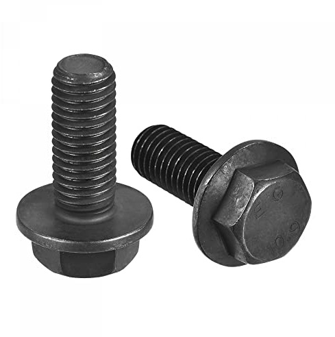 sourcing map Metric M12x30mm Hex Flange Bolts, 6pcs 10.9 Grade Carbon Steel Hexagon Head Screws