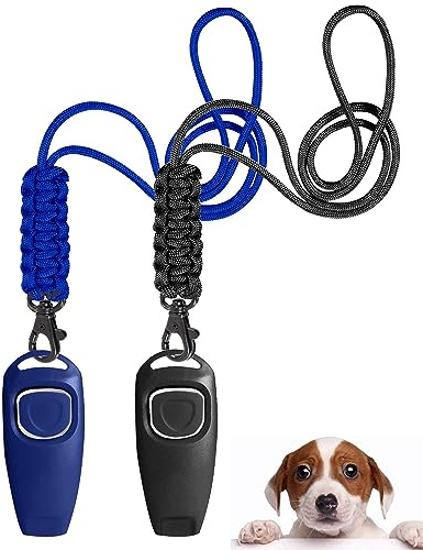 TODREMOU Hundepfeife Rückruf-Hundepfeifen Hochfrequenz Klicker Hundeklicker Set Clicker Hundetraining Clickertraining (Blau)