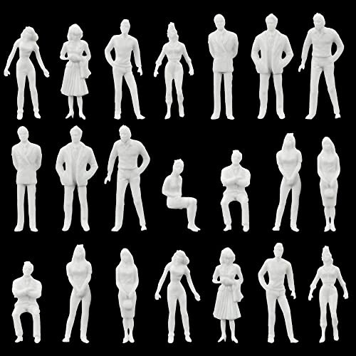 Hsthe Sea 100 Stück Menschen Modell Figuren Set 1:50 Miniaturmodell Weiße Figuren Menschliches Modell Plastik Architekturmodell Puppenhaus Spielzeuge Schulprojekt für Kinder & Erwachsene