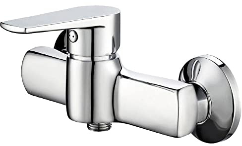 EM Miscelatori Rubinetto Serie Mak per Bagno Lavabo Doccia Bidet Incasso Cromo Lucido Monocomando Acqua Calda Fredda (Miscelatore Esterno)