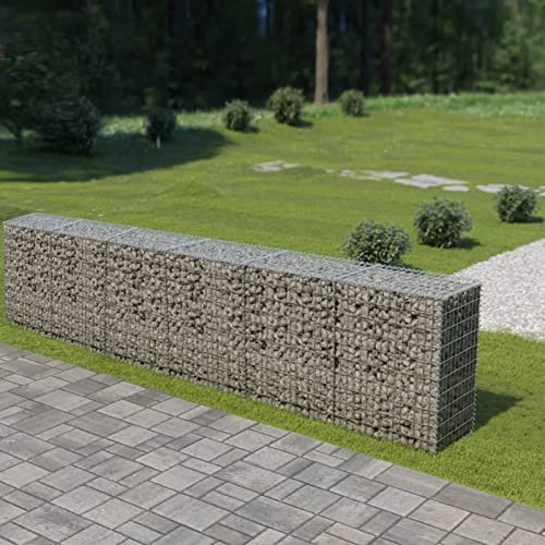 Keketa Muro de Gaviones con Cubiertas Acero Galvanizado Cesta de Gaviones Vallas para Jardin Metalicas Gaviones para Piedras Gaviones Jardinera 300x50x100 cm