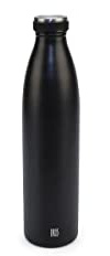 Botella Térmica 1l - Botella Agua Acero Inoxidable Termico Doble Pared Aislada al Vacío Mantiene 15h Frio / 9h Calor, Termo Agua Fria Hermetica a Prueba de Fugas Bottle con Asa, sin BPA, Azul