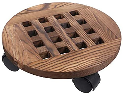 Pflanzenroller aus Holz Blumentopf Containerroller Runder Blumenroller Pflanzenuntersetzer Rollen Pflanzenblumenuntersetzer Indoor Outdoor Garten Heimdekoration Gartengeräte-25 cm ( Size : 40 cm )