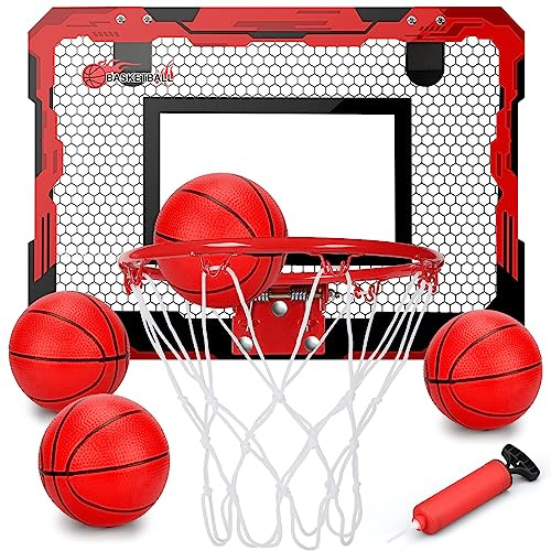Dilabnda Mini Basketballkorb Basketball Reifen für Kinder Erwachsene, über Tür Basketball Reifen mit 3 Gummibällen, Sport Party Gunsten für Home Office Türwand, Geschenk für Jungen Mädchen