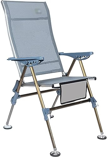 ZUMAHA Outdoor-Stuhl Klappbarer Campingstuhl mit Rahmen aus Aluminiumlegierung, Angelstuhl mit großer Rückenlehne, ergonomischer Strandloungestuhl Dauerhaft