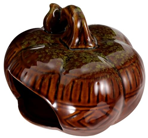 NOLITOY Hamster Nest Aus Keramik Kühlendes Hamsterhaus Halloween-kürbisdekoration Kürbis-kerzenhalter Versteck Für Hamster Kürbis-hamster-spielplatz Hamsterbett Haustier Hamsterkäfig