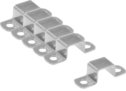Quadratische längliche Rohrschellen, 6 Stück U-förmige Rohrschellen, SAFYY U-förmige Verbindungsrohrstütze, Sicherheitshalter, SUS304 Vierkantrohr-Schnallenklemmen (15 x 15 mm)