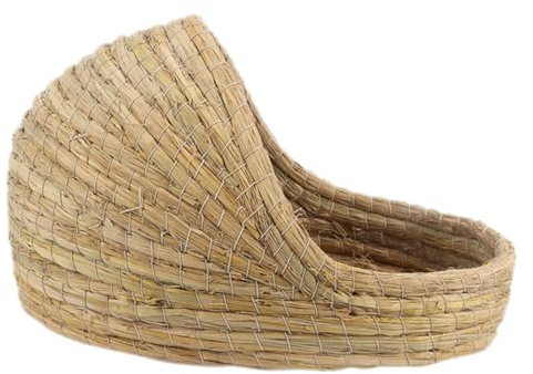 FRCOLOR Hamster Versteck Haus Gewebt Aus Natürlichem Stroh Für Kleine Haustiere Wie Meerschweinchen Und Kaninchen Ökologisches Grasbett Nest Zum Spielen Und Kauen