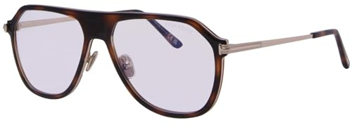 Tom Ford FT5943-B 056 - Gafas para hombre, color marrón, monocolor, azul, borde completo, 56 mm, Marrón claro, 56-15-150