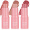 3PCS Cream Blush Stick, Cremige Textur Feuchtigkeitsspendende Face Cream Blush Natürliche Milk Makeup Matte Rouge Monochromatic Multi Stick für Augen Lippen & Wangen（01+02+03）