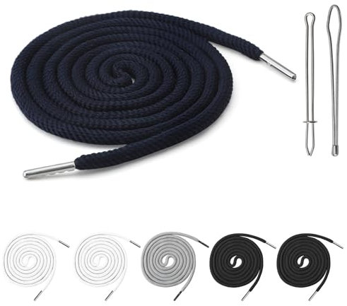 HENGBIRD 6 Stück Kordel für Jogginghose mit Durchziehnadel, 130 cm Kordel für Hoodie Jogginghose Band Kordelband für Hosen Kordelzug, Hosenband für Jogginghosen, Hoodies, Sporthosen, Sweatshirts, Jack