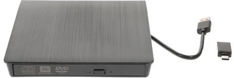 SWOOMEY External Usb Cd Dvd Burner Drive Tray Design for Laptop and Desktop Portable Optical Drive Recorder for Writing and Reading Black