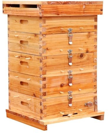 WJLYDM Bienenstock-Box Bienen verdickter Bienenstock im Gitter, komplettes Set aus Tannenbienenfassbox, Hummel-Bienenbox for Trocknen von gekochtem Wachs FüR BienenzüChter