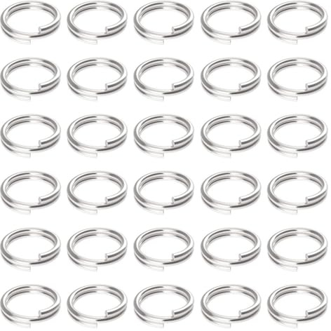 120pcs Keyring Rings,8mm Stainless Steel Key Ring Key Chain Rings Split Jump Rings for Jewelry Making Metal Open Jump Rings Connectors Split Rings Attachment for Car Keys Craft Making