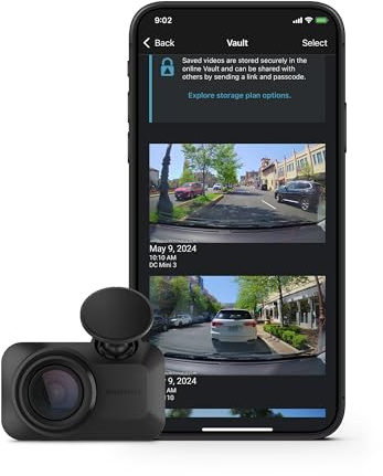 Garmin Dash Cam™ Mini 3, Ultracompact 1080p HD Dash Cam with a 140-degree Field of View, Built in Clarity™ Polarizer, Voice Controlled, Automatic Recording (Renewed)