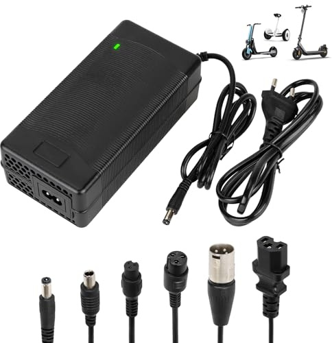 Tumacado 54,6V 2A Ladegeräte für Scooter，E Scooter Ladegeräte，Hoverboard Ladekabel，48V Elektroroller Universal Lithium Batterie Ladegerät mit 6 Anschlüssen，Schnellladegerät für Elektrofahrräder
