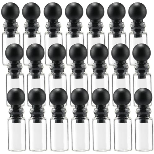 CREATCABIN 100 pz 0.5 ml Mini Bottiglie di Profumo In Vetro Fiale Viaggio In Vetro Tappo Trasparente Vuoto Campione di Fragranza Spray Portatile Tester di Olio Essenziale Contenitori Pulizia 5.5x0.9cm