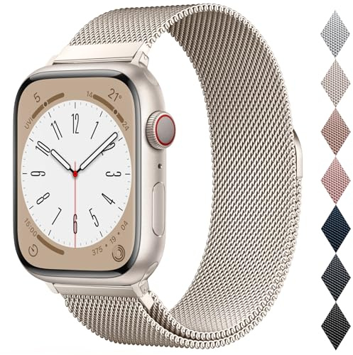 Original Milanese Loop Compatible with Apple Watch Straps 38mm 40mm 41mm 42mm 44mm 45mm 46mm 49mm Women & Men, Magnetic Clasp Adjustable Metal Bands for iWatch Series 11 10 9 8 7 6 5 4 2,Ultra 3,SE 3