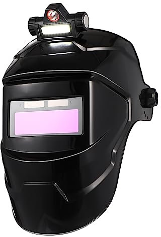 Cabilock Casque de Soudage avec Large Fenêtre de Visualisation à Assombrissement Automatique Réglage Tension, Protection PP pour Découpe et Soudage Intérieur et Extérieur