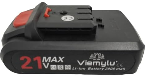 Batteria al Litio attacco piatto 21V 2.0Ah, 10 Celle, Lunga Durata, Leggera 330g, Efficienza +30% rispetto alle Batterie Normali – Kit 10 Batterie Ricaricabili