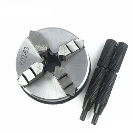 Mandrino for TORNIO da 63 mm da 2,5 pollici a 4 griffe Mini mandrino autocentrante manuale Sanou K02-63 for la lavorazione del legno CNC per la lavorazione del legno
