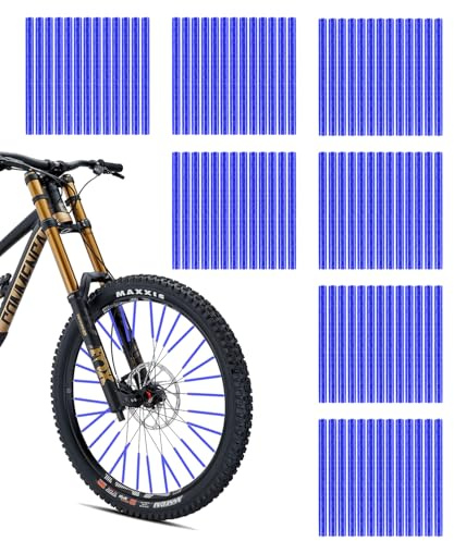 SUCCEFORT 84 Stück Bunte Speichenreflektoren Fahrrad Set, 360°Sichtbarkeit Reflektoren, 7 Farben Speichenreflektoren Fahrrad, Einfache Montage und Demontage für Speichenfahrrad, Blau