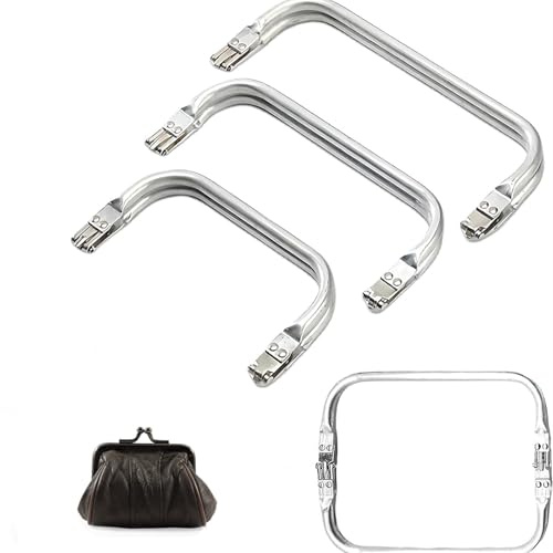 KARELLS Borsa in Alluminio Manico,3 PCS Borsa Cornice,16cm 18cm 20cm Clic Clac per Borse,Kiss Clasp Telaio Interno Tubolare A Forma,Chiusura Borsa Uncinetto,per Borsa Frizione