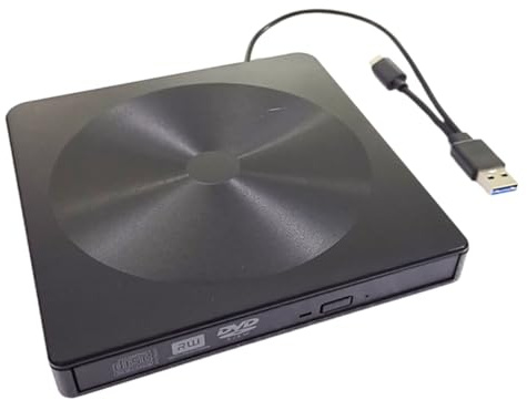 MOLUCKFU Ultra-thin Typec External Dvd Drive Multifunctional USB Optical Disc Reader Writer for Laptop Desktop Shockproof Low Noise Portable CD Dvd Burner No Driver Needed