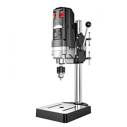 Mini perceuse colonne 710 W avec réglage de 6 vitesses, support de presse réglable en hauteur pour maison, jardin, bricolage, perçage du bois, réparation d'établi