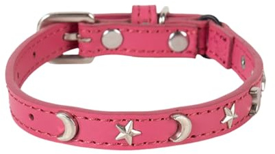Katzenhalsband, geeignet für Jungen Mädchen, mit elastischem Band, Stern Mond, verstellbare Schnalle, Halsband, geeignet für kleine große Katzen, Größe 20,3 – 30,5 cm (RD2, 27.5cm)