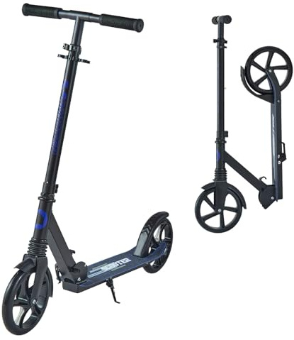 VEVOR Skoter med 2 hjul, för barn från 8 år, hopfällbar gatuskoter med höjdjusterbart styre och halkfri bas, upp till 100 kg, svart + lila, stålram