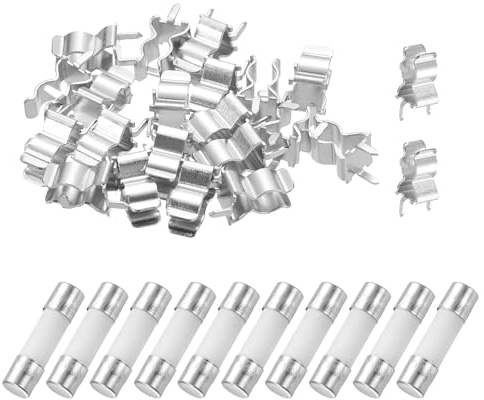 QUARKZMAN 10Pcs 4A 250V Fusible Céramique À Rupture Lente, 4Amp Cartouche Fusibles Temporisés 5x20mm Avec 20Pcs Pinces