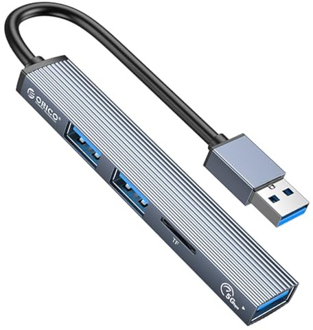 ORICO Mini Hub USB, 4 Puertos USB 3.0 Hub 2.0, estación de Adaptador USB con Cable de 15 cm, Ultra Slim Portable Data Hub, para el Ordenador portátil, iMac Pro, MacBook Air, Mac, PC portátil