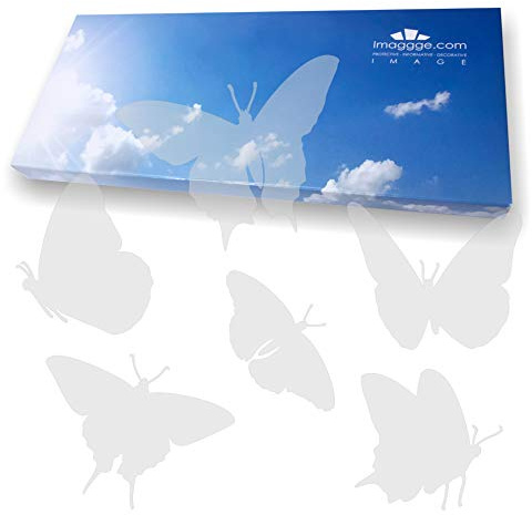 Window Protection - Anti-Collision Decals to Prevent People and Bird Strikes on Window Glass - Set of 18 Butterflies Stickers - Color: Translucent Dusted