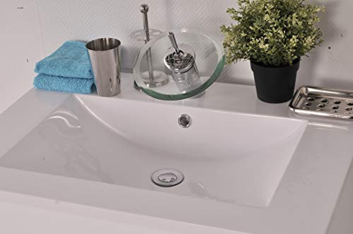SAM Mineralgussbecken Santana 70 cm, eckig, weiß | Waschbecken, Waschtisch mit Überlauf, ohne Unterschrank