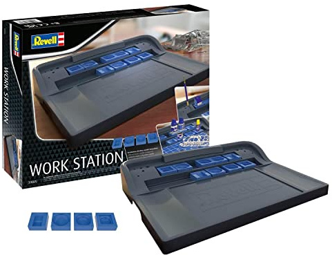 Revell Work Station, 39085, modellbyggarbetsplats, hållare för borstar, 4 insatser för verktyg och tillbehör, utskärning för skärmatta (39056), ordning och effektivitet vid modellbygge