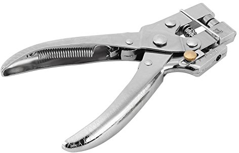Nietsetzer Stanzzange Gürtellöcher Öseneinstellwerkzeug mit 100 Stück Easy Press Hohltüllen, Tüllenwerkzeugsatz für Lederwäschegürtel
