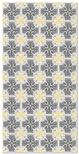 Panorama Tapis Vinyle - Modèle Carreaux Ciments Salamanque Jaune 60x110 cm - Différentes Tailles - Deco Maison, Cuisine, Chambre et Exterieur