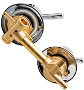 2/3/4/5 Voies Filetage de Sortie D'eau/distance Centrale D'intubation 10/12,5cm Mitigeur en Laiton Salle Bain Douche Robinet Cabine, Cartouche Céramique, Double Poignée (Intubation-2 Sortie 10cm)