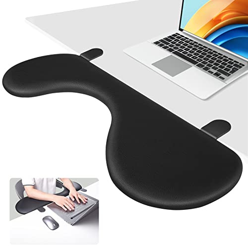 Giecy Desk Extender Tray,Foldable Arm Rest Elbow Wrist Rest Support Clamp on Desk,Computer Keyboard Tray Table Extension for Working,Studying and Gaming(Black)