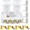 Opticum Monoblock Quad LNB LMQP für 4 Teilnehmer, 2 Satelliten Astra 19.2 + Hotbird 13 Empfang - digital Doppel Sat LMB Kopf Mono-Block 0.1dB Full HD, 4K, 8K, UHD + 8 F-Stecker gratis Sterndiscount