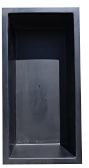 Wacredo GFK Rechteckbecken 240 x 120 x 60cm Kneippbecken Teichbecken | Wasserspielbecken architektonisches Wasserbecken für Wasserspiel Glasfaser (Schwarz)