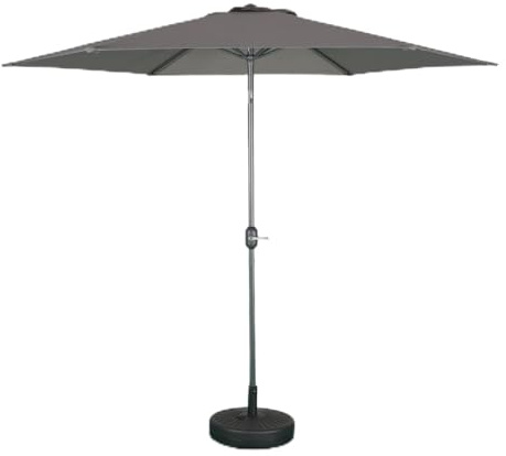 Alice's Garden - Parasol droit rond Ø300cm - Touquet Gris - mât central en aluminium orientable et manivelle d'ouverture