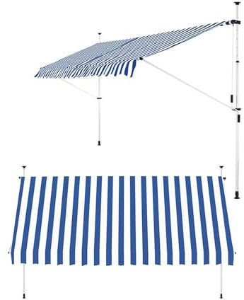 SHUITUKOUU Manuell einziehbare Markise, Balkonmarkise, manuell einziehbare Gartenmarkise, höhenverstellbar – ohne Bohren – Terrassen-Balkon-Markise, Markise Marquise (Size : W200cm(78.74in))