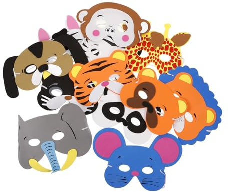 ibasenice 12st Tiermasken Für Party-gesichtsmaske Kostümmaske Gesichtsmaske Tierische Gesichtsmaske Kleidung Karikatur